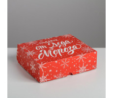 Упаковка для кондитерских изделий "Подарок от Деда Мороза" 20х17х6см